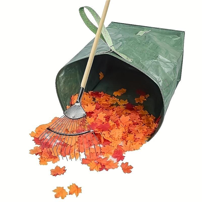 1pc Garden Deciduous Bag Yard Dustpan-Type Collecting Leaves Handrail Yard  Waste Reusable Garden Leaves Debris Garbage Bag (Color : Green), 53 Gallons