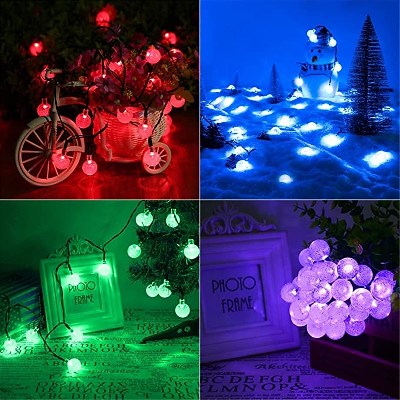 luci solari a globo per esterni 6m 30 luci solari a led che cambiano colore con telecomando luci solari a sfera di cristallo impermeabili luci natalizie per patio per gazebo da giardino portico del 2025 a $25.99 –P3