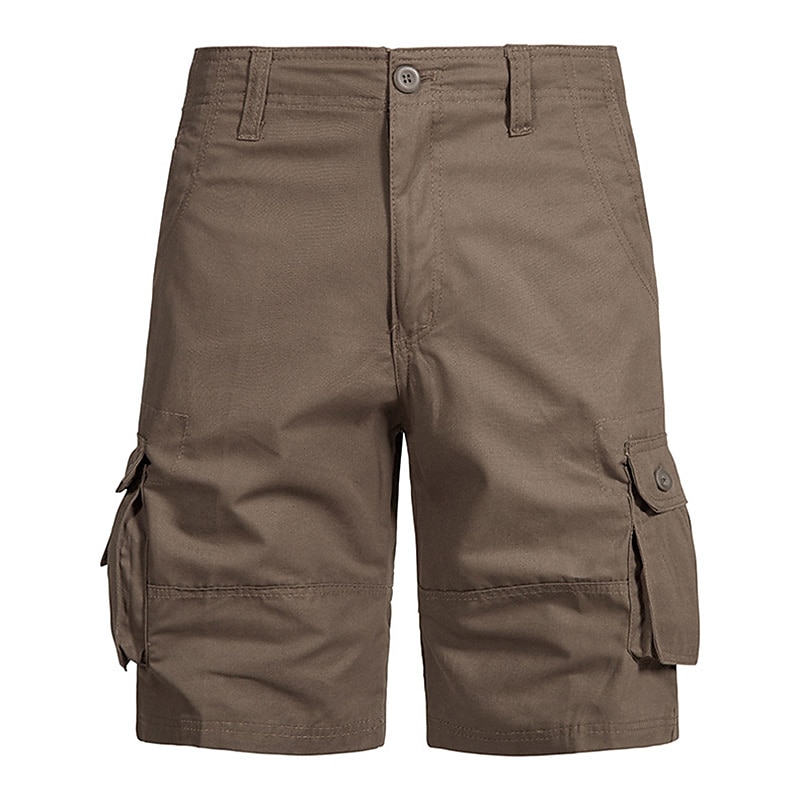 Men's Cargo Shorts Shorts Bermuda shorts Pocket Plain Comfort Breathable Outdoor Daily Going out Casual Big and Tall Dark Brown Black 2026 - $22.99 –P10