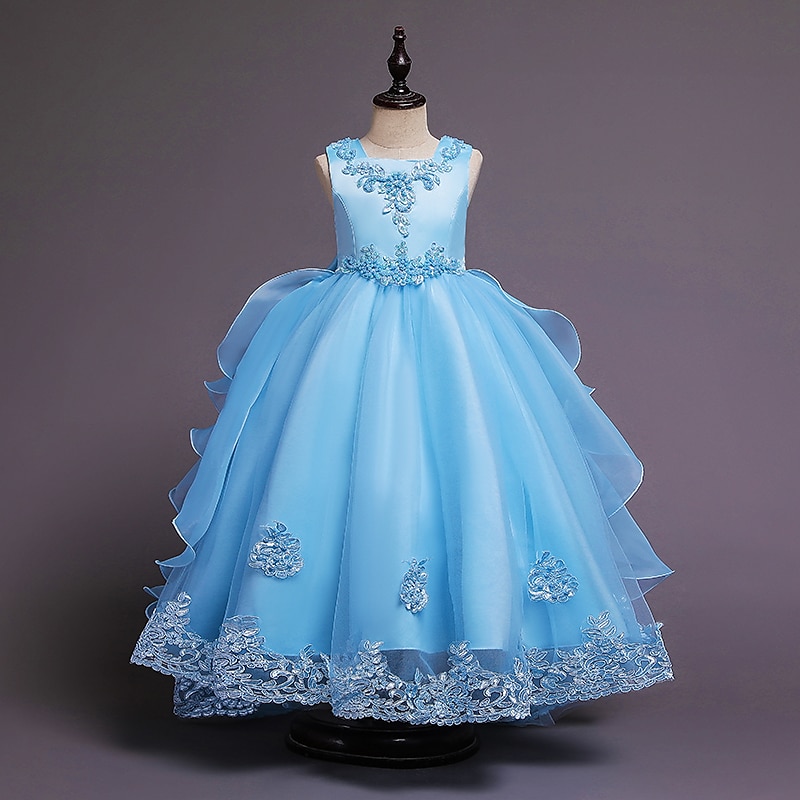 Abito da damigella d'onore bambina Da ragazza Vestito Abito da principessa Vestito da festa Formale Matrimonio Feste Elegante Da cerimonia Dolce Fiore decorativo Senza maniche Girocollo Bianco Rosa del 2025 a $56.99 –P5