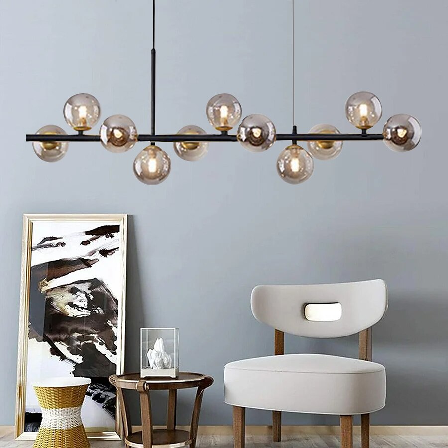 led-riippuvalaisin 33" 9-valaisin globe design geometriset muodot uppoasennettavat valot metalli sputnik lineaarinen geometrinen maalattu viimeistely nykyaikaiset kattokruunut 110-240v 2025 - $395.49 –P13