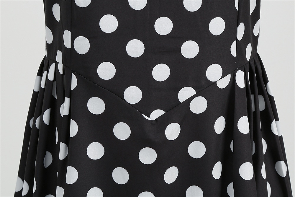 Retro Vintage 1950er Rockabilly Knielang Swing-Kleid Ausgestelltes Kleid Ärmellos Tupfen Kostüm Damen Karneval Maskerade Party / Abend Alltagskleidung Lässig Erwachsene Kleid Frühling & Sommer 2026 - $23.99 –P3