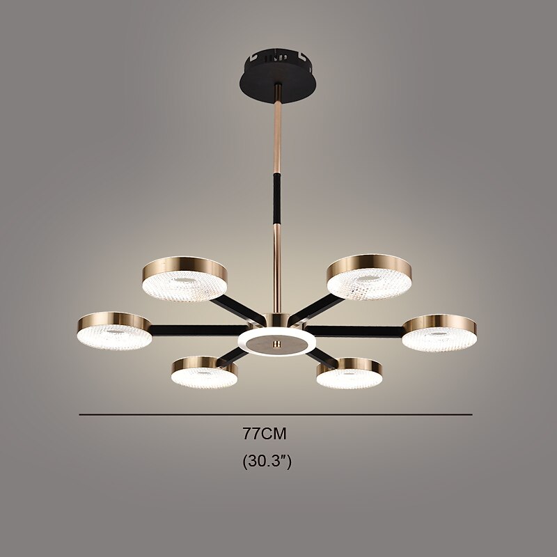 luz colgante led regulable diseño sputnik formas geométricas ajustables montaje empotrado luces de techo 6 luces 30 "candelabros colgantes para sala comedor cocina 220-240v 2025 - $279.99 –P5