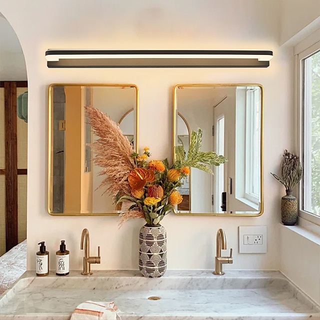 fürdő tükör lámpák led tükör első lámpa 23" ip20 7w fürdőszobai tükör fényszórók, led tükör fényszórók vízálló ködöltöző lámpa fali világítás fehér fény 110-240v 2025 - $82.99 –P2