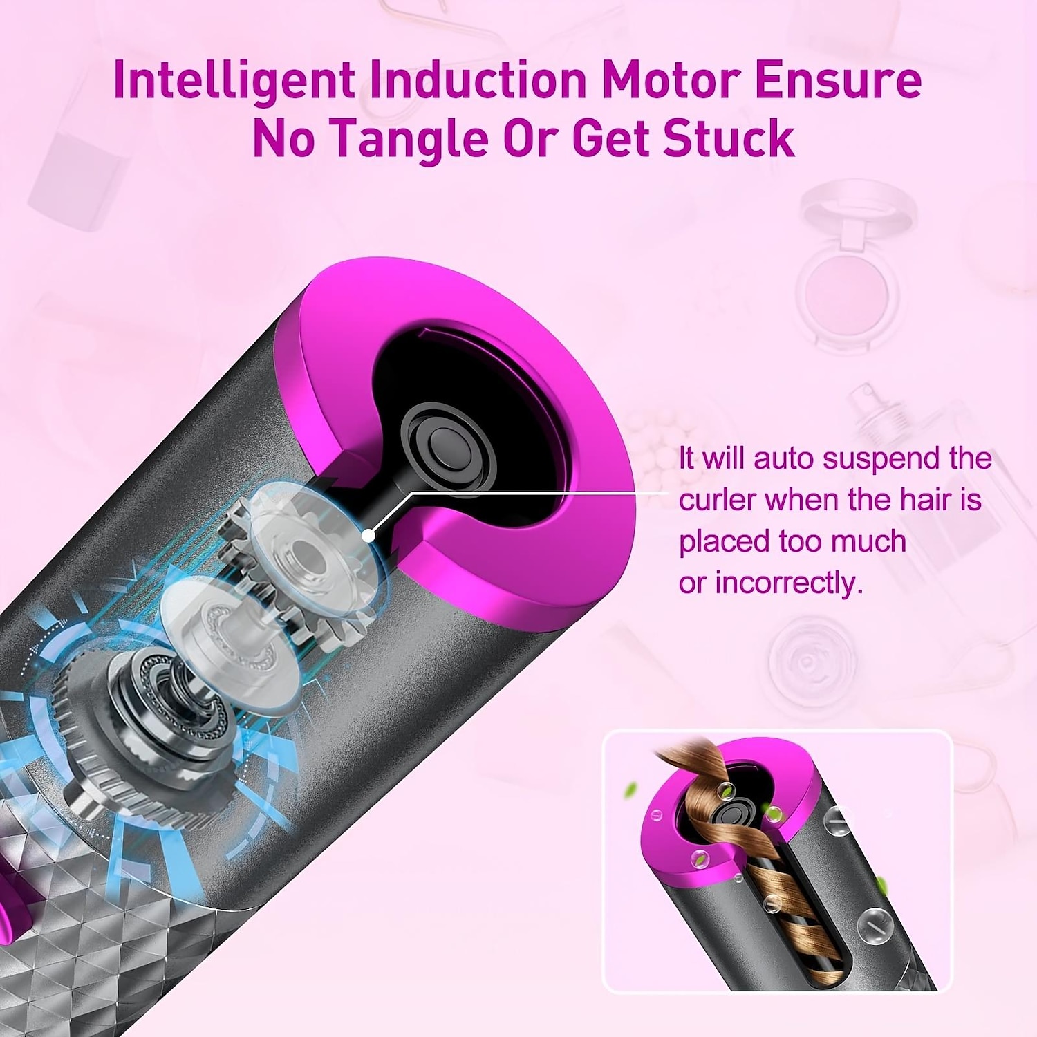 Automatic  Curling Iron, Hair Curler Cordless With  6 Temps & Timer, Wireless Portable Curler, Rechargeable Rotating Curling Iron Wand, Self Hair Curling Iron for Lasting Curls Multi coler 2025 - $33.99 –P2