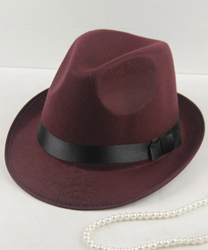 Per uomo Cappello del Kentucky Derby Cappello Fedora Cappello a tesa Nero Vino Lana fedoras Eventi Festival Semplice Protezione Solare UV Protezione solare del 2026 a $20.99 –P4