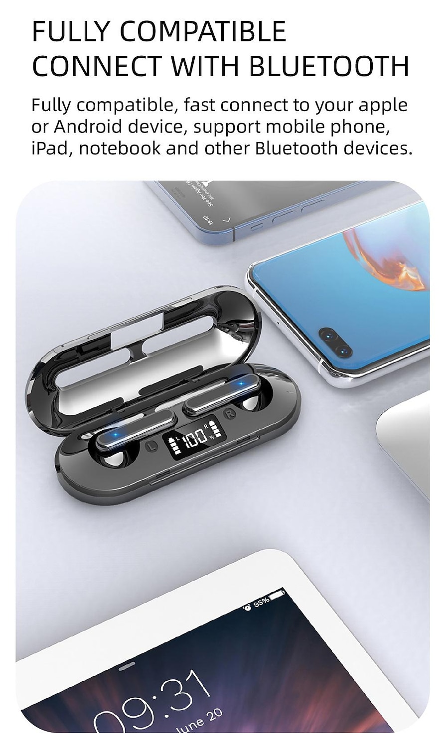 V60 TWS True draadloze hoofdtelefoon In het oor Bluetooth 5.2 Ergonomisch Ontwerp Surround geluid Snellader voor Apple Samsung Huawei Xiaomi MI Hardlopen Dagelijks gebruik Reizen Mobiele telefoon 2025 - $16.99 –P17