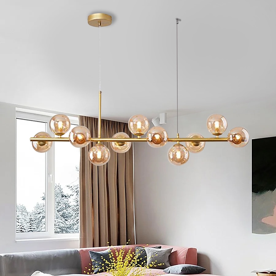led-riippuvalaisin 33" 9-valaisin globe design geometriset muodot uppoasennettavat valot metalli sputnik lineaarinen geometrinen maalattu viimeistely nykyaikaiset kattokruunut 110-240v 2025 - $395.49 –P15