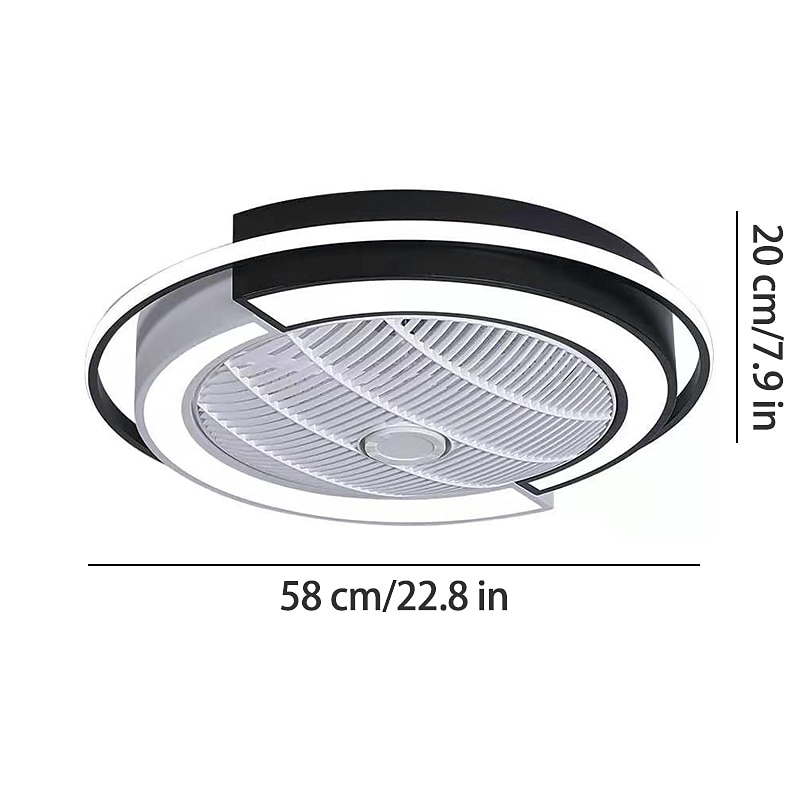 plafondventilator met afstandsbediening voor verlichting, moderne low-profile plafondventilator voor binnenshuis met 72 W warme, natuurlijke, heldere led-verlichting in 3 kleuren, slimme 2025 - $259.09 –P4