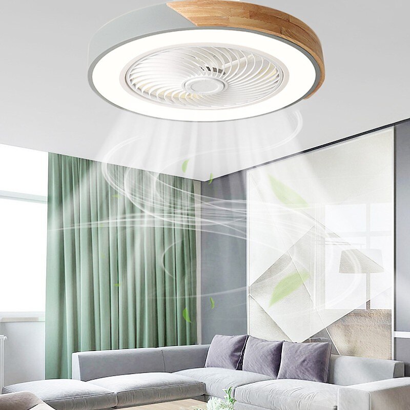 ventiladores de teto led com luzes reguláveis com contral remoto 20" luminária embutida no teto abajur acrílico lustre quarto sala de estar de 2025 por $242.49 –P1