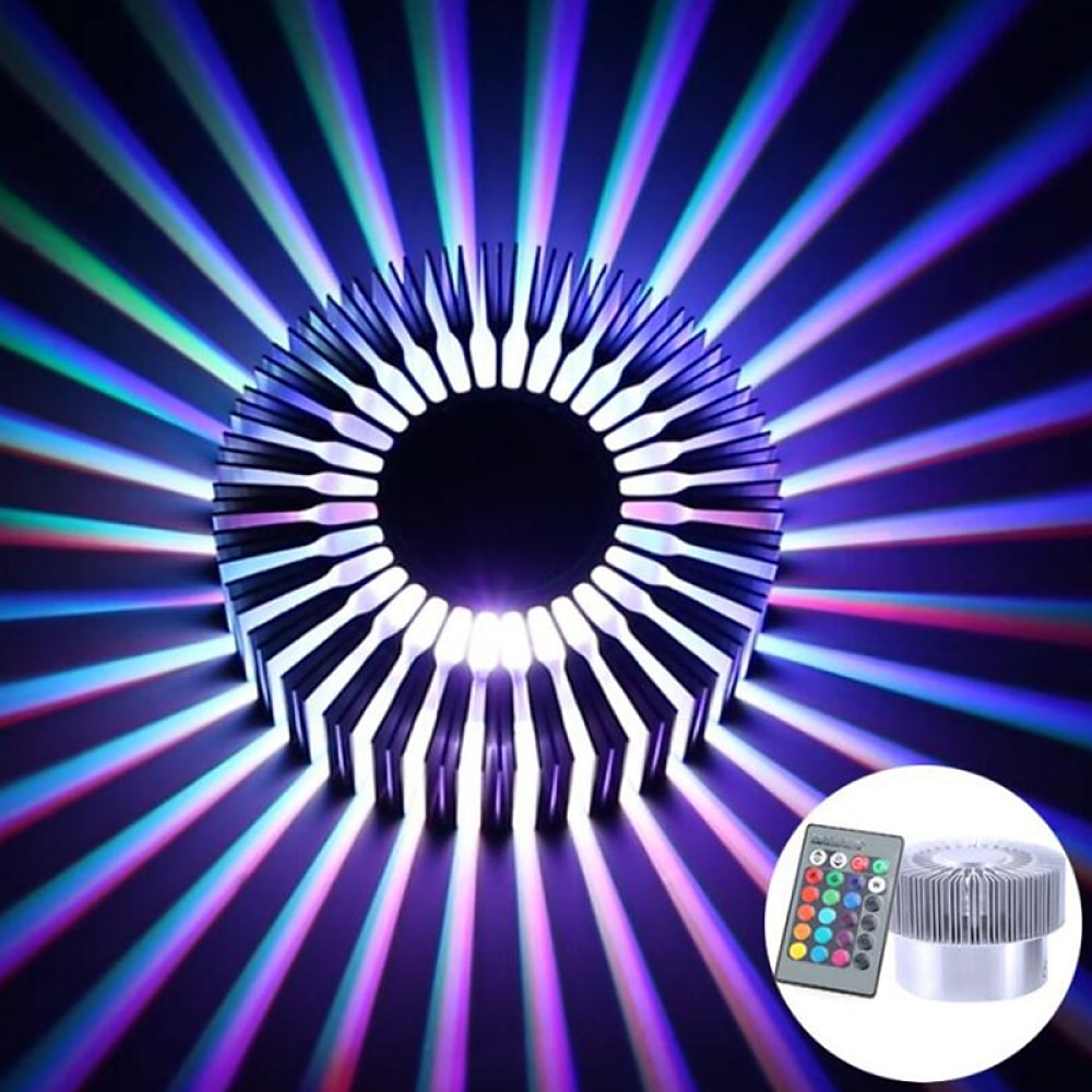 lightinthebox lampada da parete con fiore solare, lampada da parete con fiore solare, telecomando in alluminio resistente al calore e all'umidità parete in alluminio a LED 3W RGB, plafoniere del 2025 a $21.99 –P4