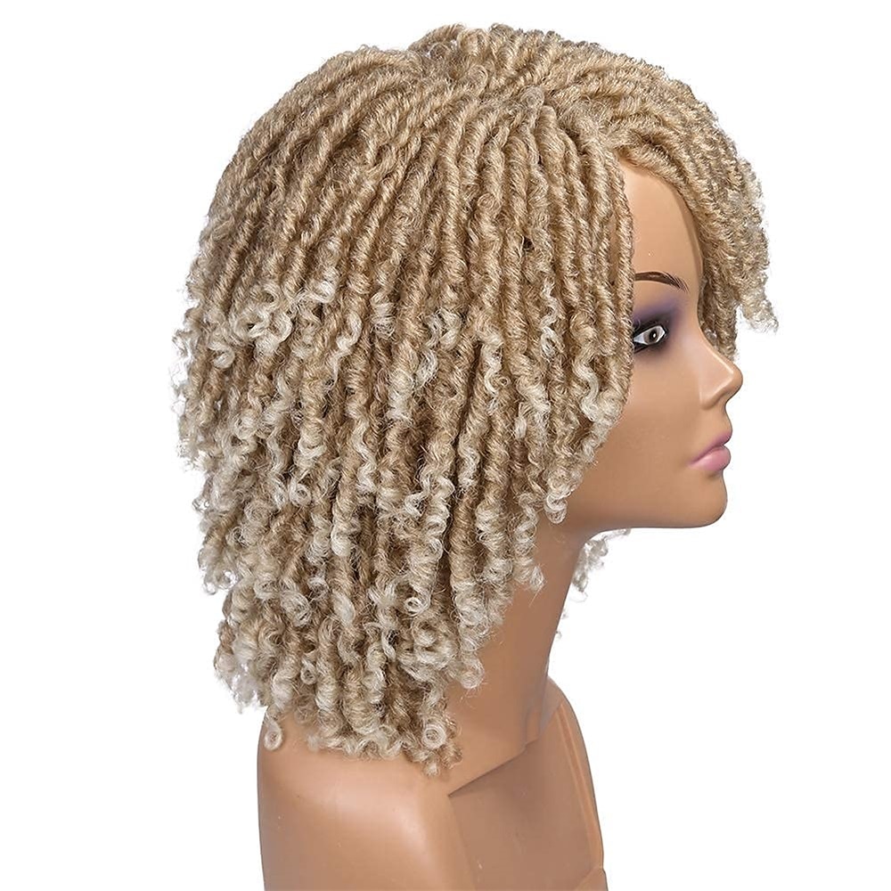 dreadlock pruik korte twist pruiken voor zwarte vrouwen en mannen afro krullend synthetische pruik 2025 - $47.99 –P15