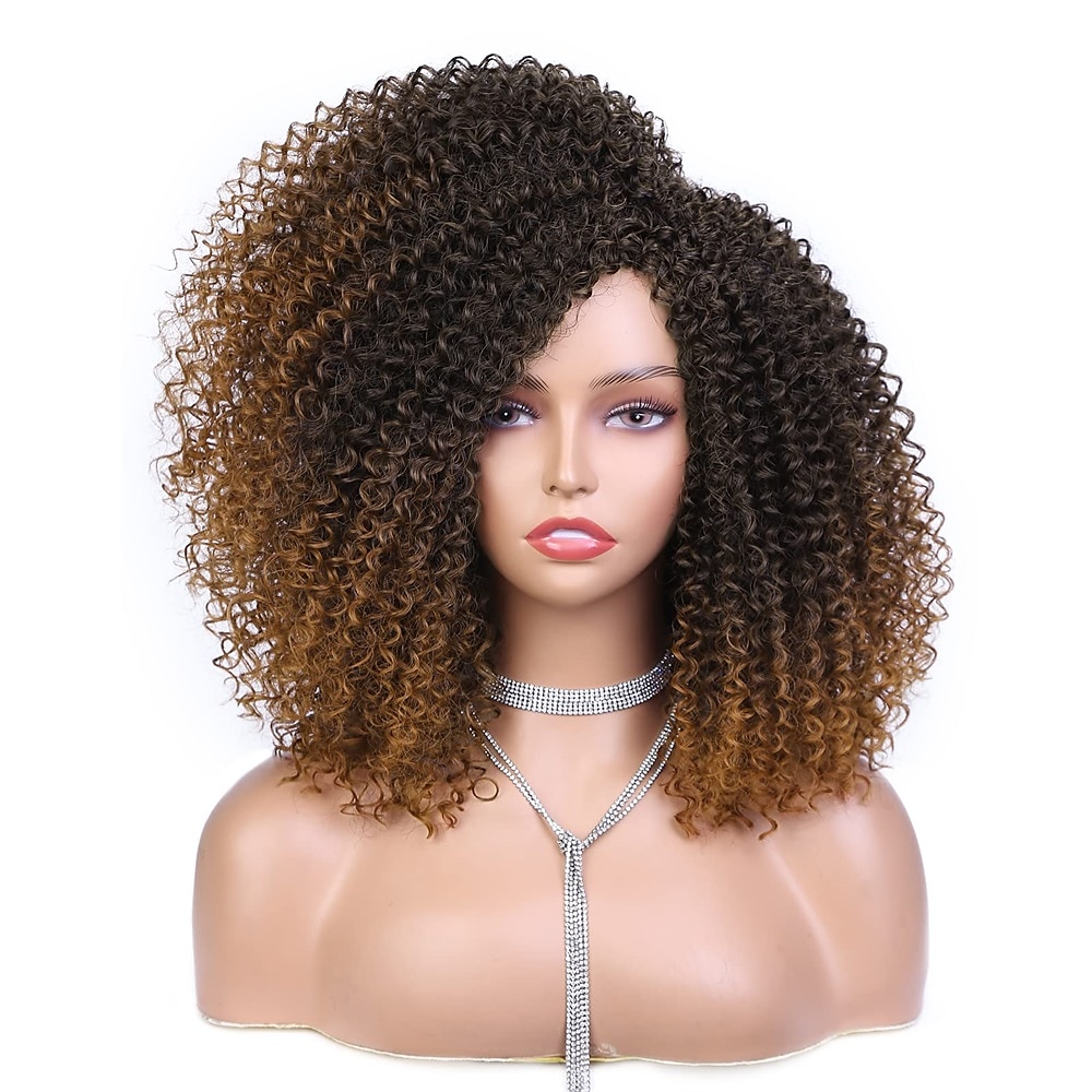 krátká kudrnatá paruka afro kudrnaté paruky pernaté kudrnaté paruky syntetické afro paruky pro černošky 2025 - $26.99 –P9