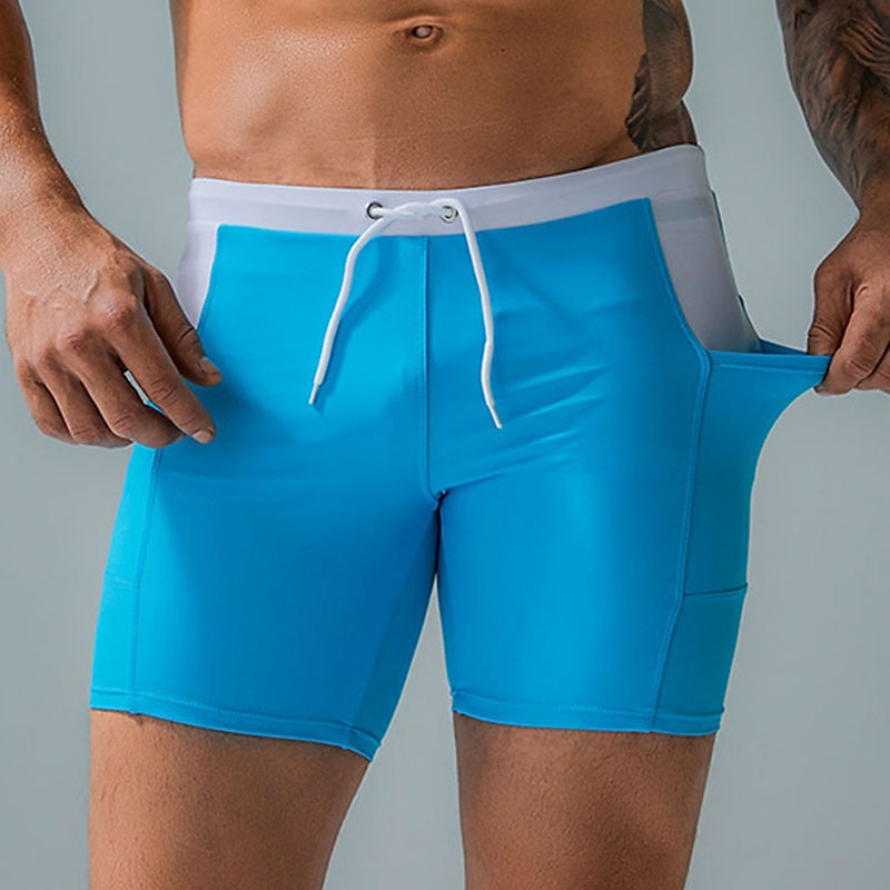 Men's Swimwear Swim Shorts Swim Trunks Boxer Swim Shorts Shorts Plain Comfort Breathable Outdoor Daily Going out Sports Hawaiian Black Blue 2025 - $24.99 –P1