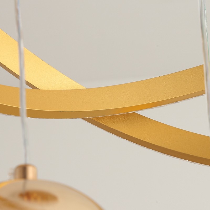 40 cm stmívatelná zeměkoule design cluster design přívěsek lehký kov vrstvený inverzně lakovaný ostrovní severský styl 220-240v 2025 - $326.69 –P8