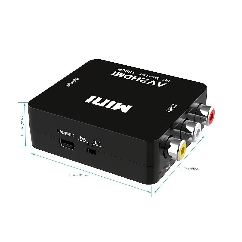 2025年 rca から hdmi av から hdmi へのコンバーター 1080p ミニ rca コンポジット cvbs ビデオ オーディオ コンバーター アダプター TV/PC/ ps3/ stb/xbox vhs/vcr/ブルーレイ DVD プレーヤー用の pal/ntsc をサポート  コレクション – $20.99 –P2