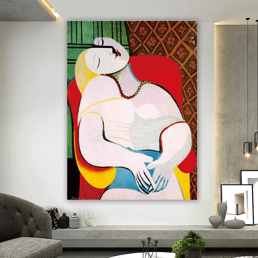 Handmade Hand Painted Oil Painting Wall Art Pablo Picasso Le Reve Girl before a Mirror Carving Painting Home Decoration Decor Rolled Canvas No Frame Unstretched 2025 - $85.99 –P6