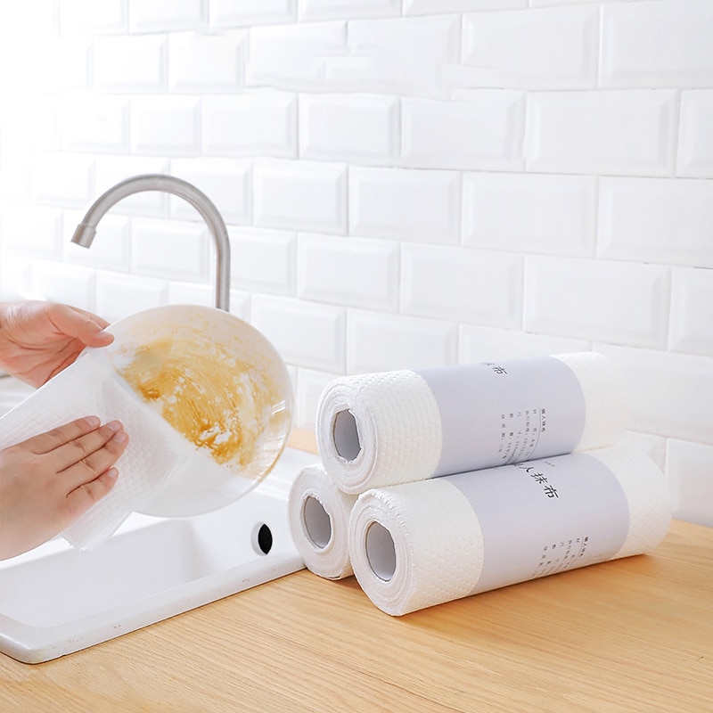 1 ensemble chiffon paresseux cuisine jetable sec et humide double usage nettoyage ménager papier de cuisine papier spécial ménage vaisselle chiffon essuie-tout de 2025 ? $8.49 –P2