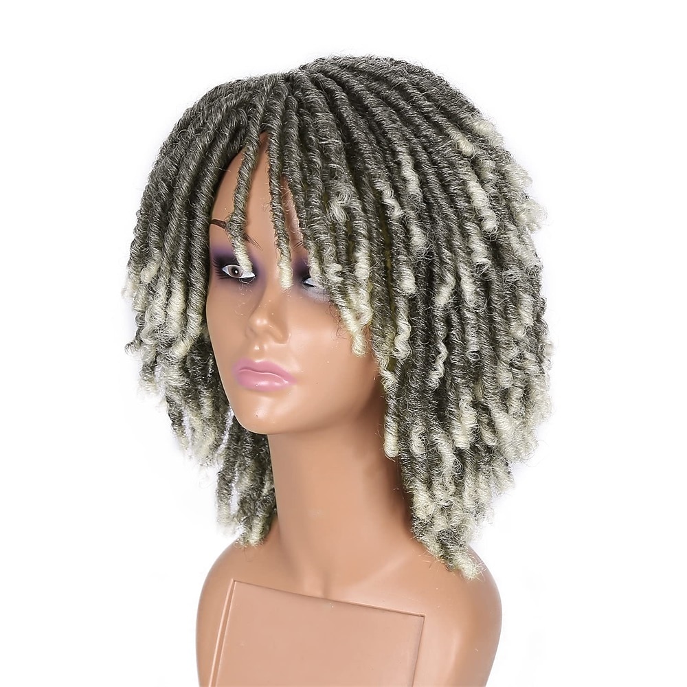 dreadlock pruik korte twist pruiken voor zwarte vrouwen en mannen afro krullend synthetische pruik 2025 - $47.99 –P11