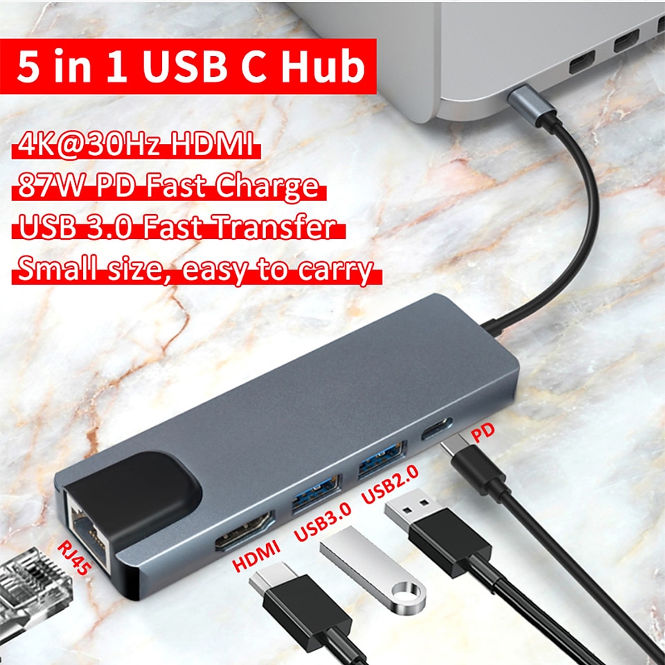 док-станция usb type c usb c hub 3.0 адаптер 8 в 1 hdmi устройство чтения карт памяти sd/tf для macbook air ipad периферийные устройства для портативных компьютеров 2025 - CAD $32.23 –P8