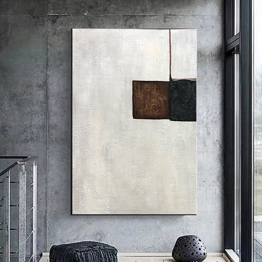handgemachtes handgemaltes Ölgemälde, modernes großes minimalistisches beige Diptychon-Gemälde auf Leinwand, abstrakte Gemälde in Beige- und Brauntönen, Originaldekor, kein Rahmen, ungedehnt 2025 - $116.99 –P4