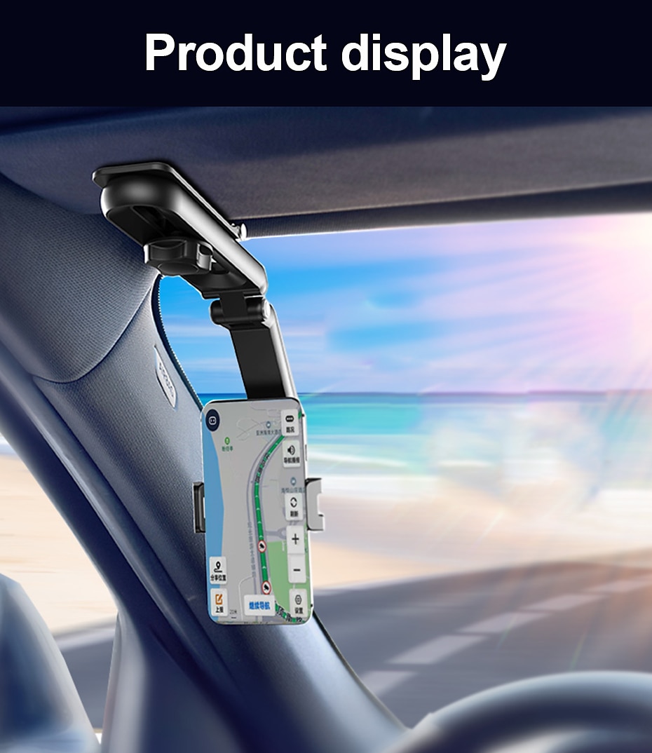 Sun Visor Cell Phone Holder 360° Rotatable Multifunctional Sunvisor Hanging Clip Bracket Cell Phone Mount For  7 Inch Telephone 2025 - $16.99 –P11