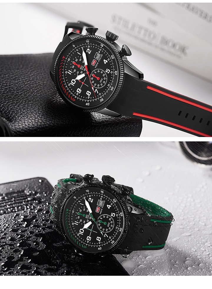 Ceas OLEVS Bărbați Quartz cu Dial Mare Fashion Business Luminiscent Trei Fusuri Orar Calendar Impermeabil Ceas din Silicon Cadouri de Ziua Tatălui 2025 - $41.99 –P3