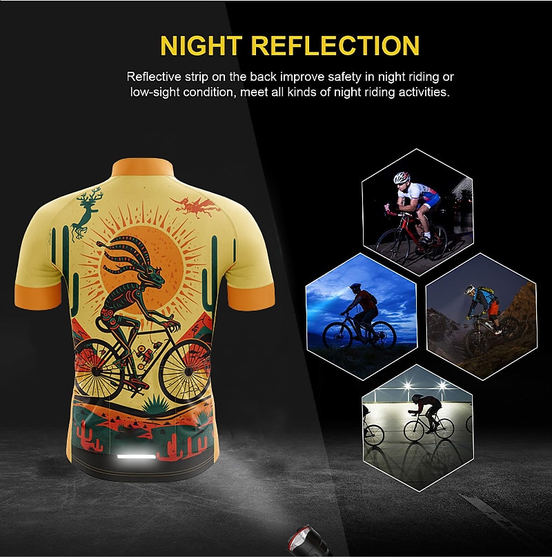 Herren Radtrikot Grafik Lustig Kurzarm Fahhrad Trikot Oberteil mit 3 Gesäßtaschen Mountainbike MTB Straßenradsport Schnelltrocknend Reflektierende Streifen Rückentasche Feuchtigkeitsableitend Sport 2026 - $30.99 –P4