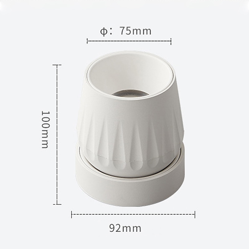 LED utenpåliggende takdownlight justerbar 360 grader nordisk spotlys for innendørs foajé stue varm hvit/hvit ac85-265v 2025 - $57.99 –P4