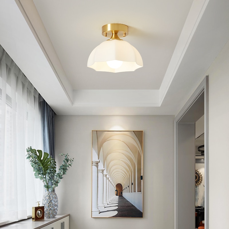 LED-Deckenleuchte 20cm geometrische Formen Einbauleuchten Glas Kupfer künstlerischer Stil formaler Stil Deckenleuchte für Korridor 110-240V 2025 - $68.99 –P2