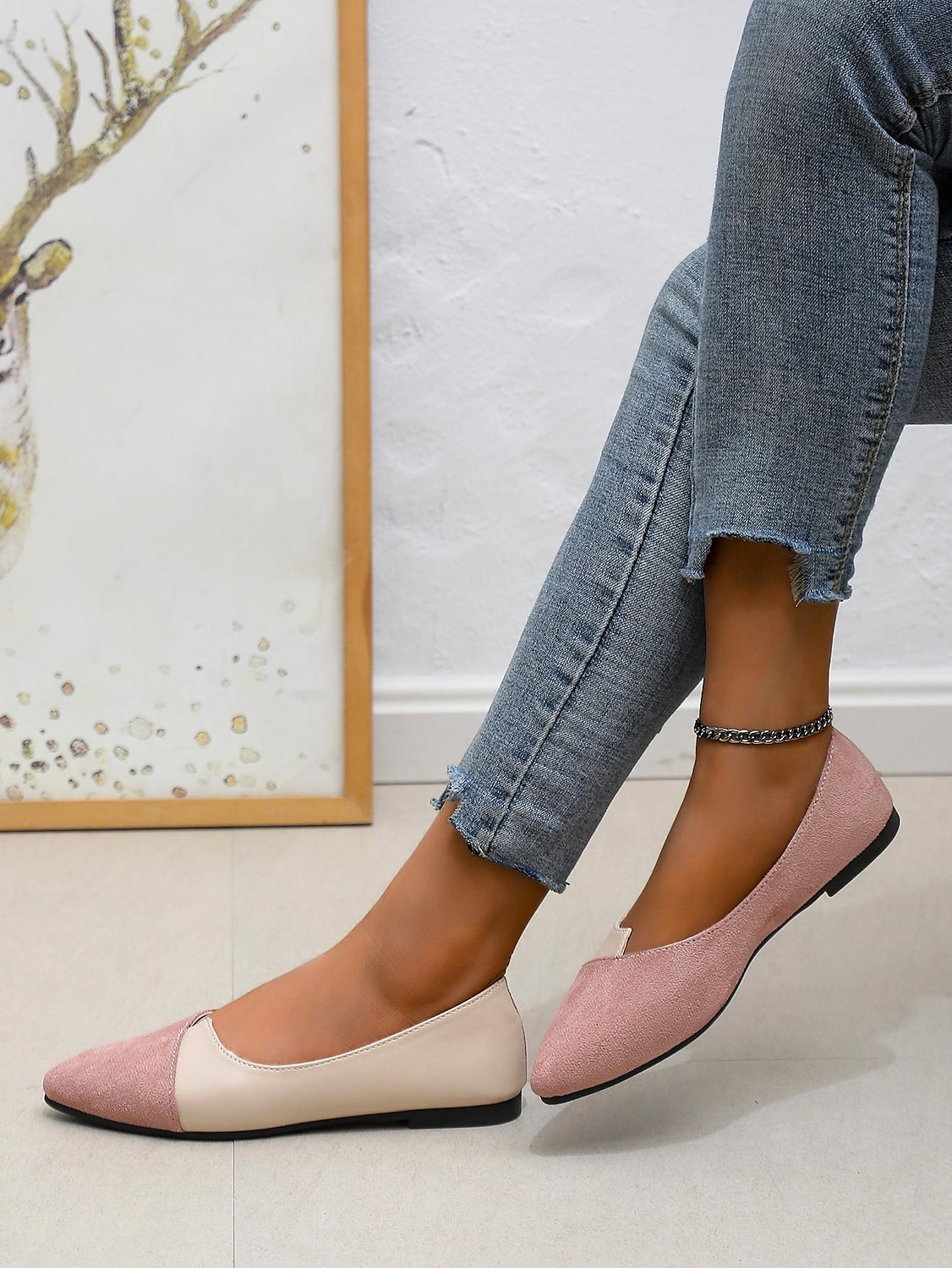 Women's Two-Tone Pointed Toe Flats – Elegant Slip-On Ballet Shoes, Comfortable Daily Wear for Work & Casual Outfits 2025 - $19.99 –P20