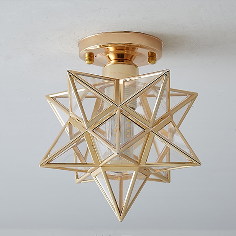 LED Ceiling Light 10" Geometric Shapes Flush Mount Lights Plastic Copper Artistic Style Formal Style Ceilling Light for Corridor Porch Bar Creative Loft Balcony Lamps 110-240V 2025 - $71.99 –P6