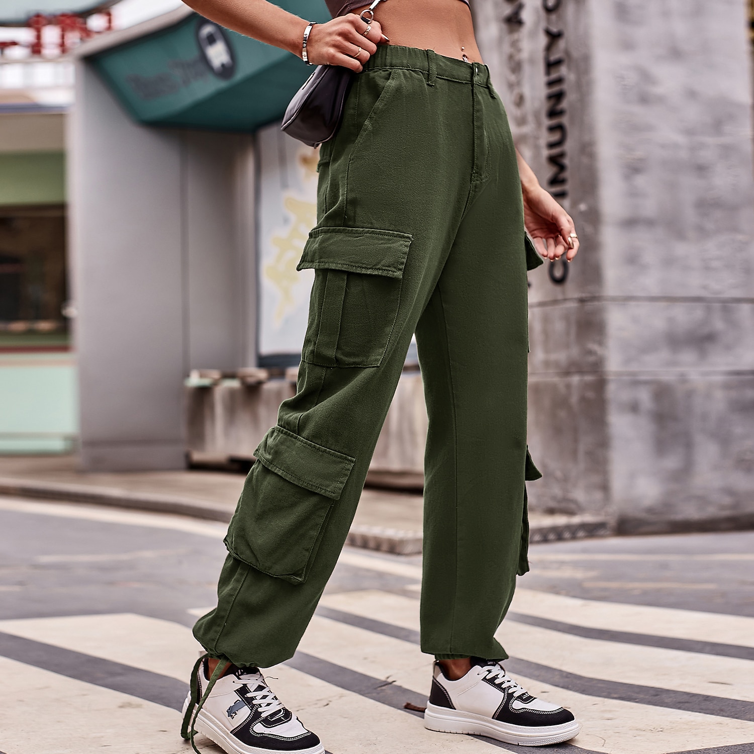 Women's Cargo Pants Hiking Pants Trousers Outdoor Regular Fit Breathable  Quick Dry Sweat wicking Comfortable Bottoms 8 Pockets Black Army Green  Spandex Fishing Camping / Hiking / Caving Traveling S M 2024 - $32.99