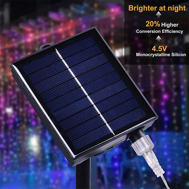 300LED солнечные занавески уличные и внутренние солнечные гирлянды водонепроницаемая сказочная занавеска мерцающие огни 8 режимов декор для дома сада патио свадебной вечеринки 2026 - $41.99 –P13