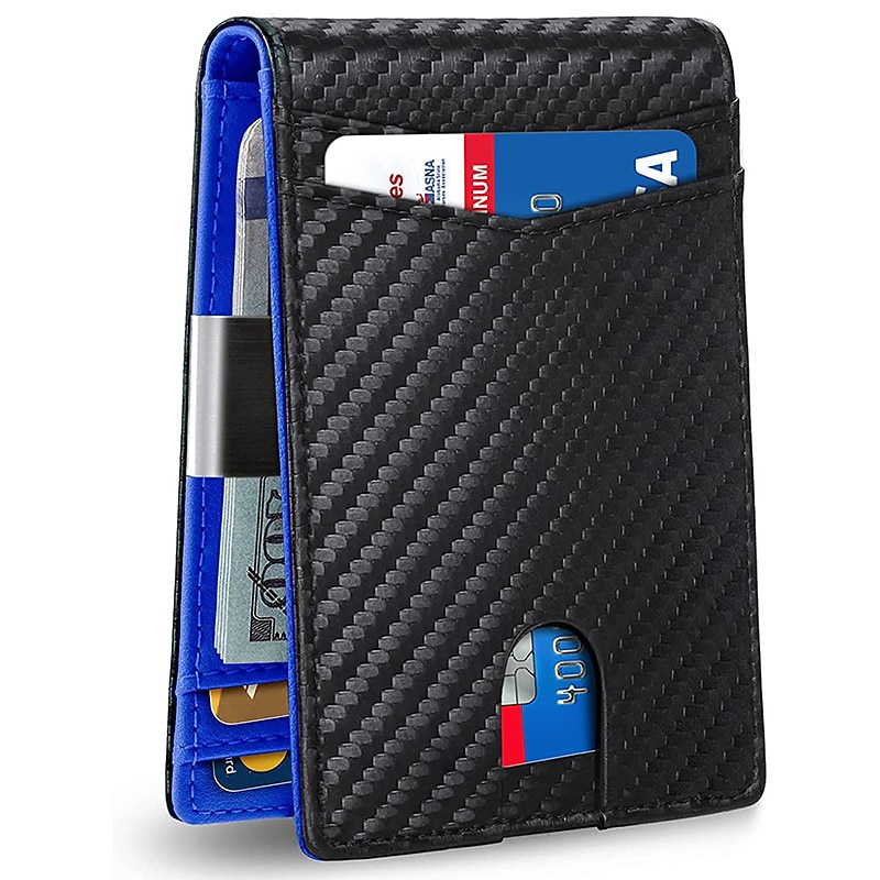 Portafoglio portacarte in fibra di carbonio con chiusura magnetica protezione multi carte di credito per donne e uomini del 2025 a $15.99 –P1
