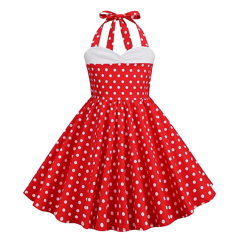 50er Jahre A-Linienkleid Retro Vintage 1950er Swingkleid Schlagkleid Mädchen Kinderkostüm Vintage Cosplay Freizeitkleid 2026 - $27.99 –P5