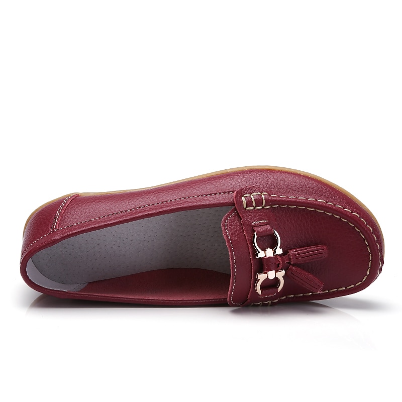 Dame Flate sko Slip-Ons Store størrelser Klassiske Loafers Myke sko Arbeid Daglig Vandring Helfarge Sommer Flat hæl Kvadratisk Tå Fritid minimalisme Fuskelær PU Tøfler Lyseblå Vin Svart 2025 - $29.99 –P17