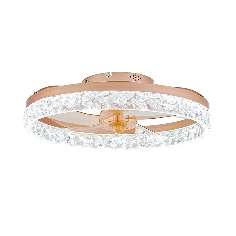 ventilatori a soffitto a led con luci lampadari di cristallo dimmerabili con telecomando 20 "lampada da soffitto a incasso lampadario in metallo camera da letto soggiorno del 2025 a $331.09 –P9