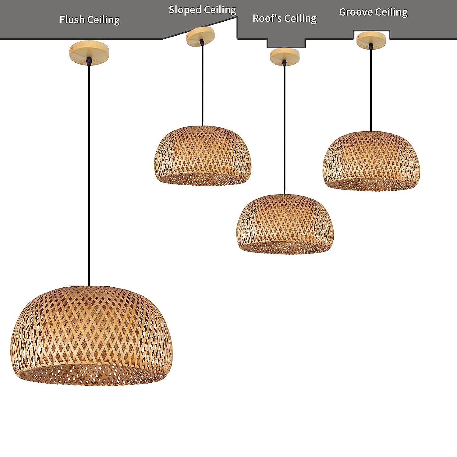 Creative Handmade Bamboo Weaving Natural Wind Ceiling Chandelier E27/E26 Base Ceiling Lighting Hanging Lamp Suitable for Study Coffee Shop Restaurant Rar AC110V AC220V 2026 - $151.99 –P10
