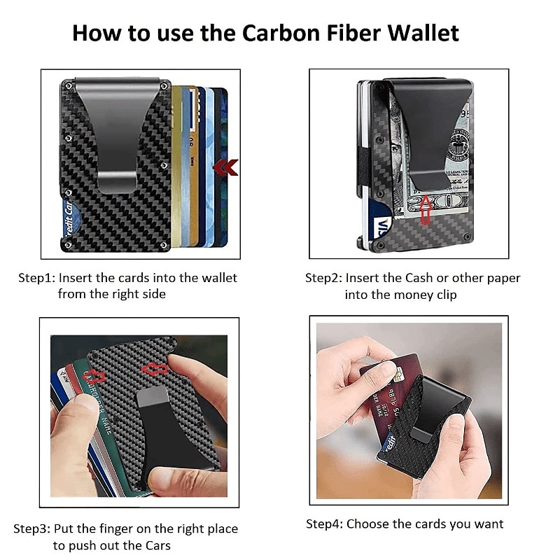 Кошелек с зажимом для денег из углеродного волокна и алюминия тонкий металлический держатель карт держатель кредитных карт для мужчин 2026 - $17.99 –P3