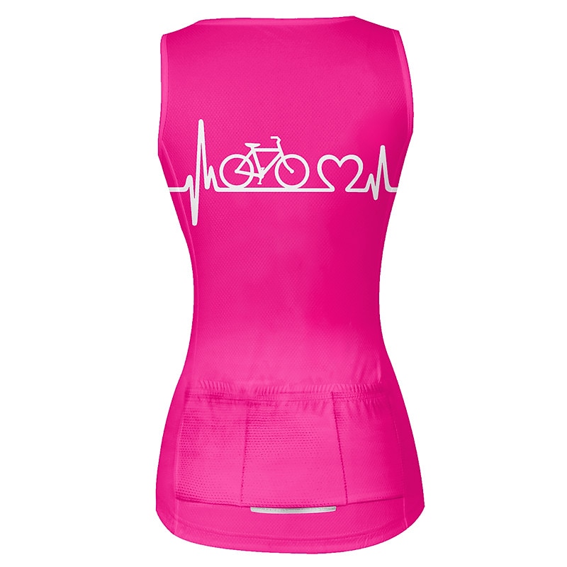 Femme Gilet Velo Cyclisme Maillot Velo Cyclisme Sans Manches Cyclisme Gilet / Gilet Top avec 3 poches arrière VTT Vélo tout terrain Vélo Route Respirable Séchage rapide Evacuation de l'humidité Poche de 2025 ? $20.79 –P4