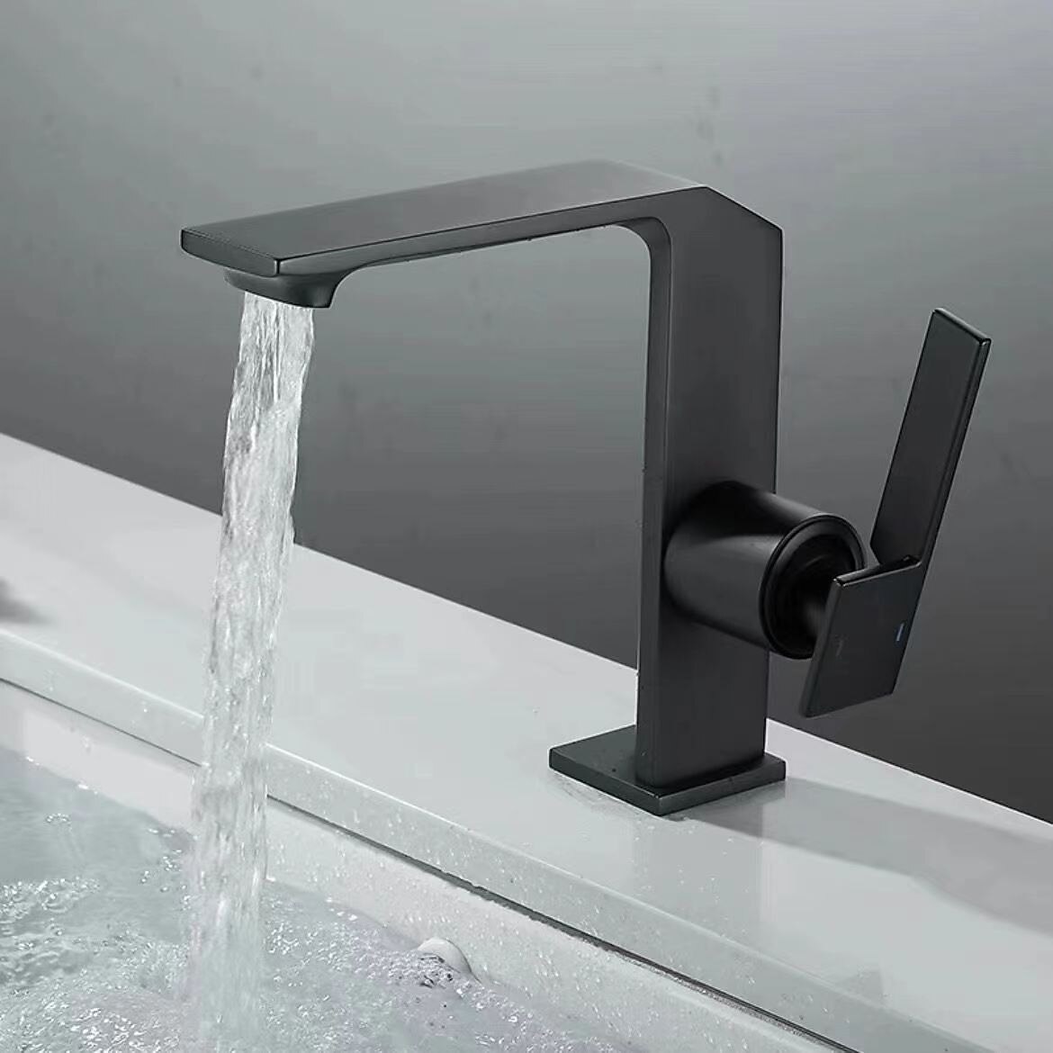 Waterfall Bathroom Sink Mixer Faucet Brass, Single Handle Washroom Basin Taps One Hole Faucets with Hot and Cold Hose, Waterfall Spout Brass Bathroom Tap Chrome Black Gold Grey 2025 - $113.99 –P8