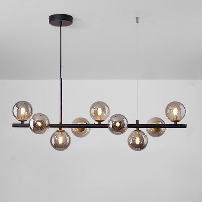 led-riippuvalaisin 33" 9-valaisin globe design geometriset muodot uppoasennettavat valot metalli sputnik lineaarinen geometrinen maalattu viimeistely nykyaikaiset kattokruunut 110-240v 2025 - $395.49 –P7