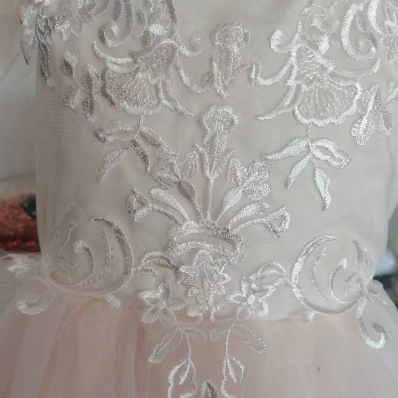 Flower Girl Dress Girls' First Communion Dress Party Dress Performance Wedding Party Princess Sweet Mesh Solid Color Sleeveless Crew Neck White Champagne 2-12 Years 2025 - $65.99 –P11