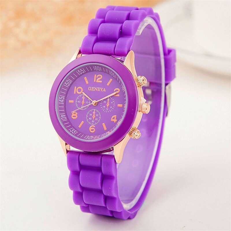 Reloj de cuarzo de moda para mujer, reloj minimalista de tendencia para estudiantes, relojes de silicona de gelatina, regalos para niñas, reloj femenino 2025 - $11.99 –P4
