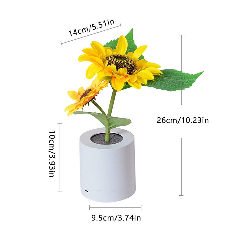 Lumină artificială de noapte cu floarea soarelui, reîncărcabilă pentru acasă, lampă decorativă, lumini de noapte creative pentru copii, prieten, cadou de sărbători, lumină LED 2025 - $44.99 –P14