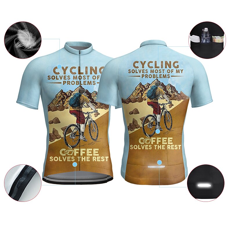 Men's Cycling Jersey Graphic Letter & Number Funny Short Sleeve Bike Jersey Top with 3 Rear Pockets Mountain Bike MTB Road Bike Cycling Quick Dry Reflective Strips Back Pocket Moisture Wicking Sports 2026 - $29.99 –P3