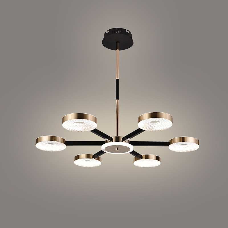 luz colgante led regulable diseño sputnik formas geométricas ajustables montaje empotrado luces de techo 6 luces 30 "candelabros colgantes para sala comedor cocina 220-240v 2025 - $279.99 –P9