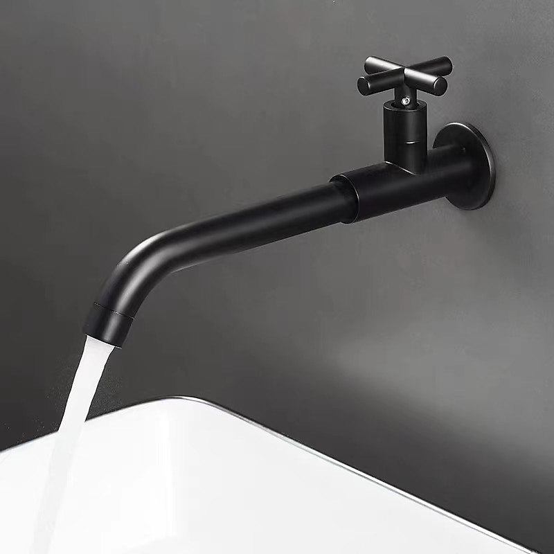 Wall Mounted Bathroom Sink Faucet Cold Water Only, Basin Taps Vintage Brass Single Handles One 3 Hole Washroom Wash Baxin Tap 2025 - $80.99 –P4