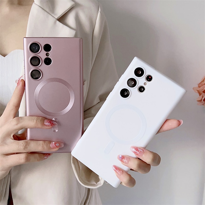 телефон Кейс для Назначение SSamsung Galaxy S24 S23 S22 S21 S20 Plus Ultra Кейс на заднюю панель С Магсейф Магнитный Однотонный ТПУ 2025 - $12.99 –P17
